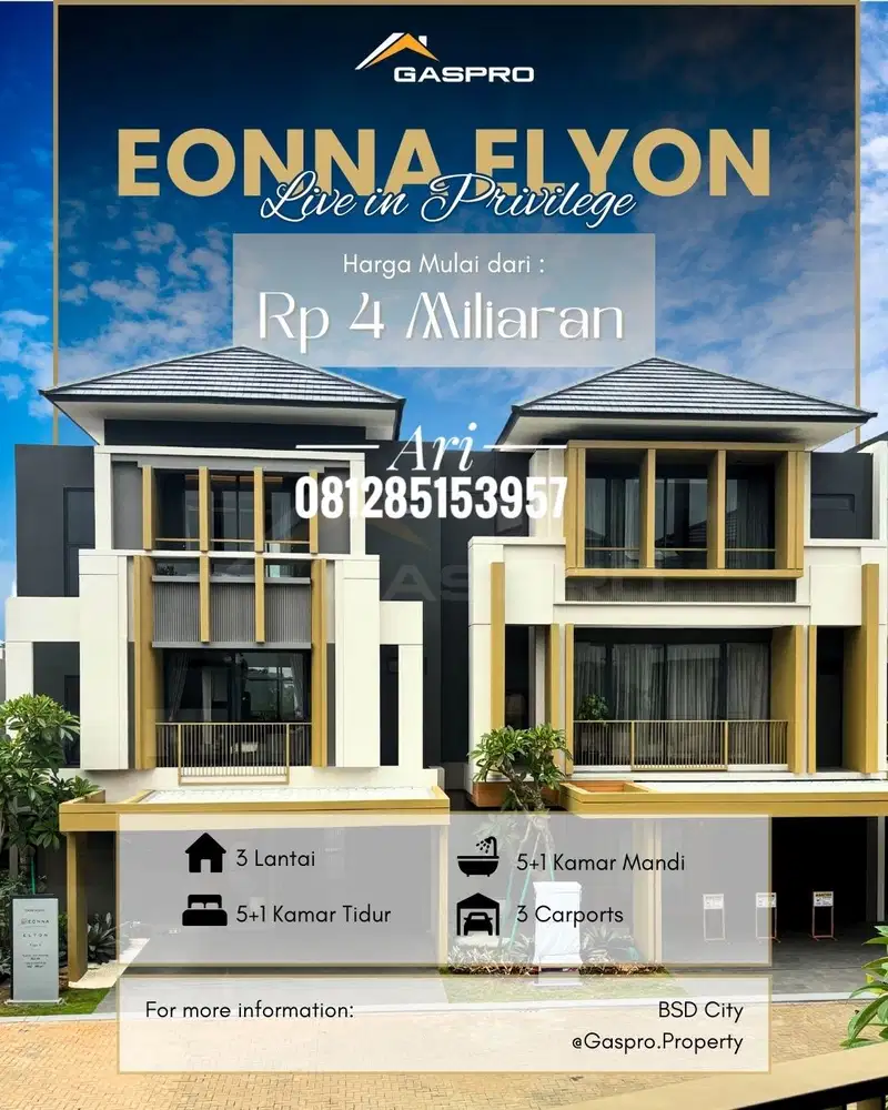 ELYON AT EONNA BSD CITY KPR FREE DP 10% LANGSUNG AKAD & Serah terima!