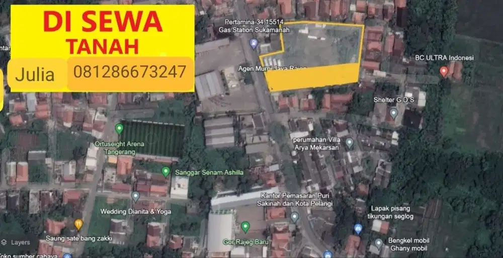 Disewakan Tanah Kosong Cakep Lokasi Di Jalan Raya Rajeg Tangerang