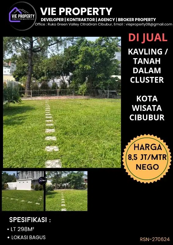JUAL MURAH!KAVLING LOKASI CANTIK, DI KOTA WISATA