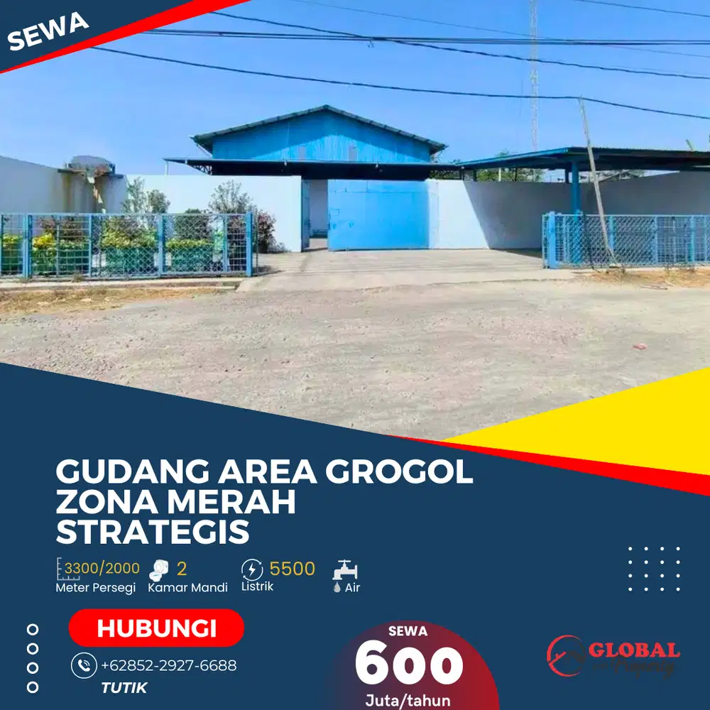 Gudang Zona Merah Komersial & Industri Akses Kontainer Area Grogol