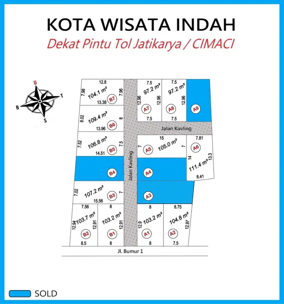 Kavling Kota Wisata Indah Dekat Tol Nagrak & Pusat Cibubur