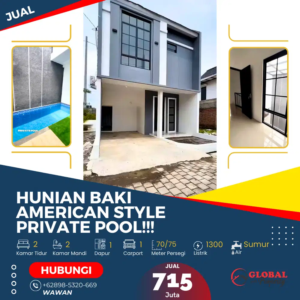 Hunian American Style dengan Private Pool