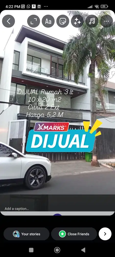 Dijual Cepat Bu Rumah 3 lt 10 x 20 m2 lb 465 m2 di Boulevard Citra 2 E