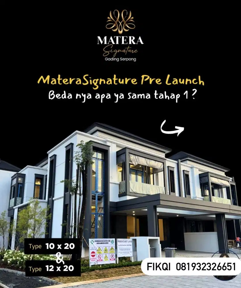 Rumah Mewah Termewah Matera Signature Pre Launching Unit Terbaik
