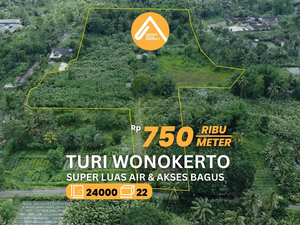 Jual Tanah Turi Wonokerto Hektar Akses Mudah Air Bagus