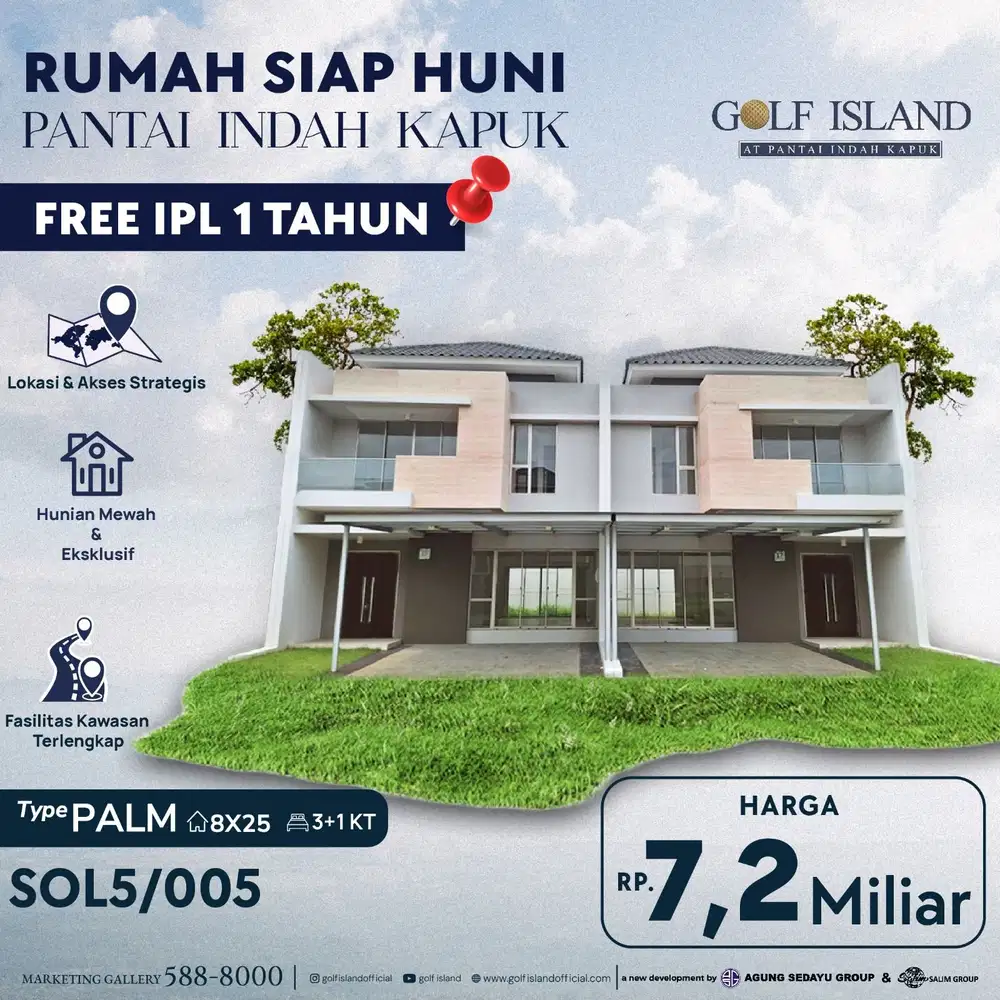 Bisa CICILAN dijual rumah pik golf island ukuran 8x25