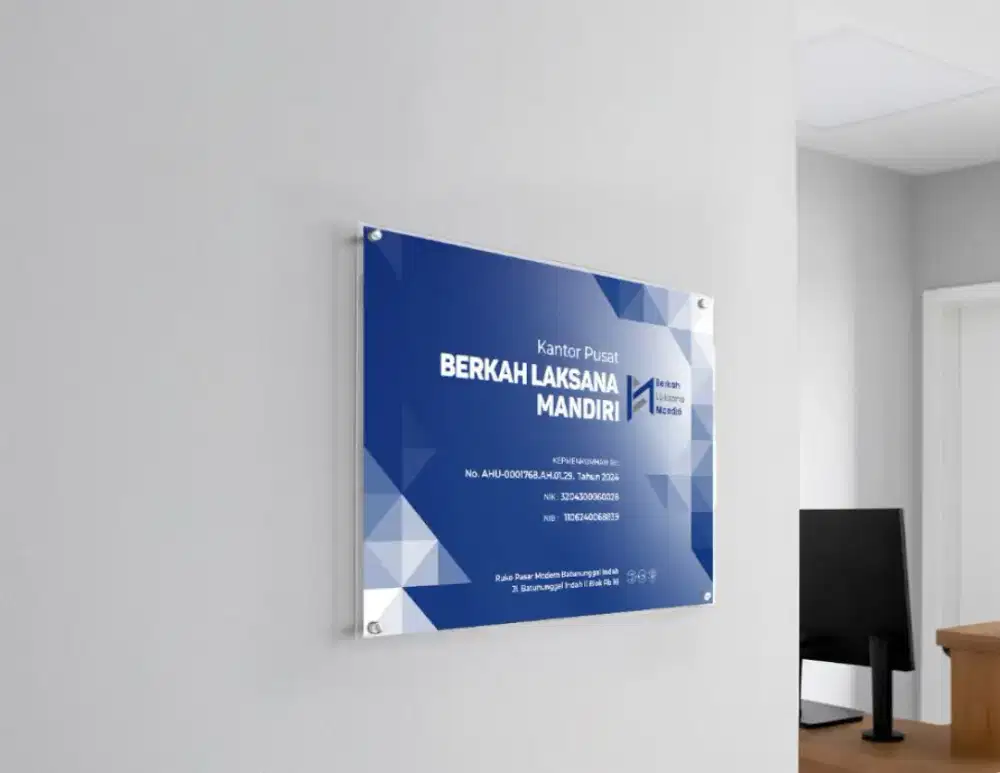 Akrilk poster papan nama ruangan