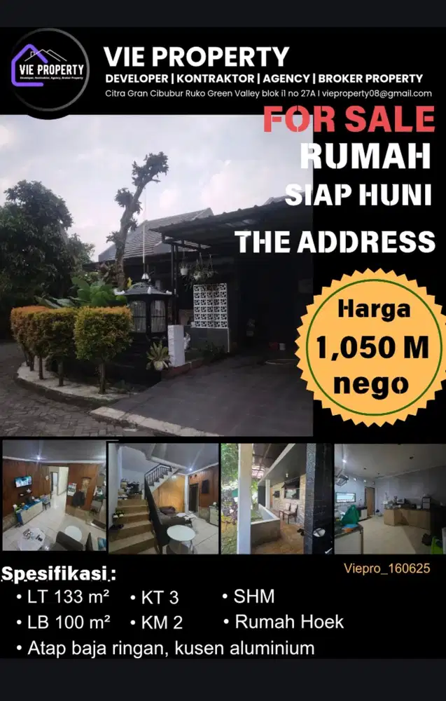 Rumah apik cantik siap huni di cluster Cibubur