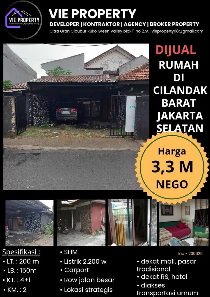 Rumah siap huni di Cilandak Barat