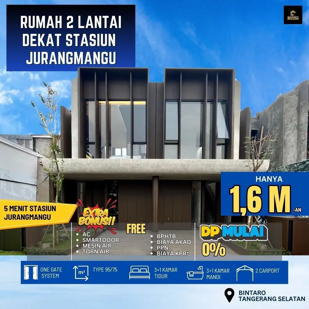 S777.Rumah 2Lt Dkt Stasiun Jurangmangu Lokasi Super Strategis Ciputat