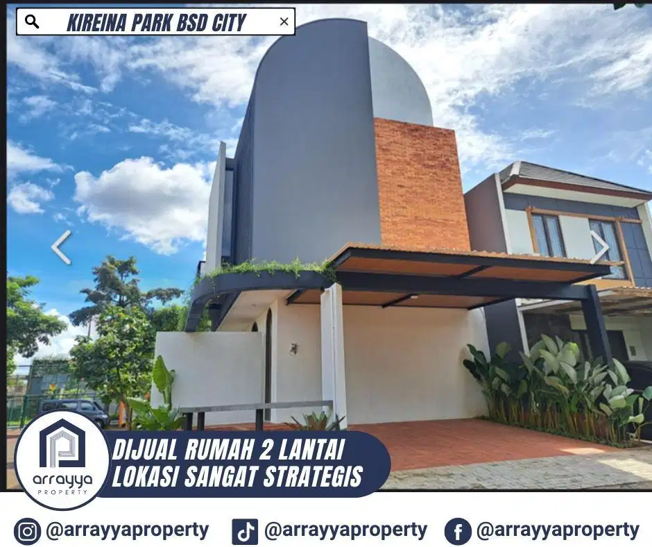 RUMAH BARU HOOK 2 LANTAI DI CLUSTER KIREINA PARK BSD .ENB196.