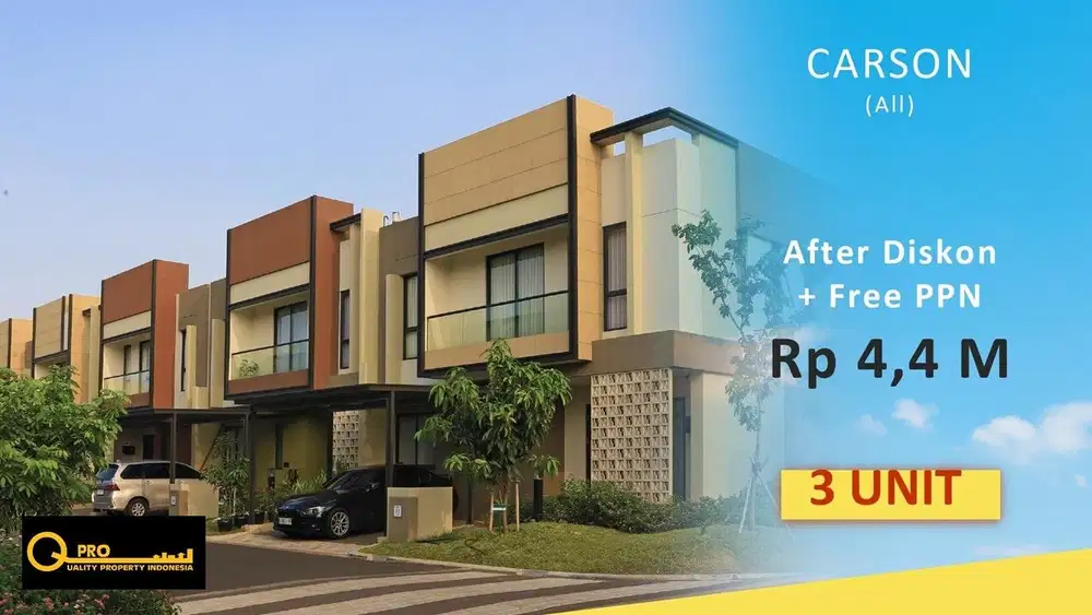 Rumah Ready Cluster Carson Super Disc+FREE PPN Expo Summarecon Serpong