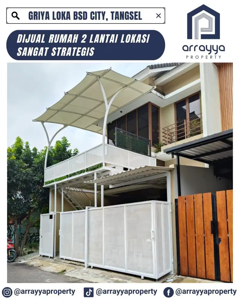 RUMAH 2 LANTAI RAPI SIAP HUNI LOKASI SUPER STRATEGIS DI GRIYA LOKA BSD .HRB184.
