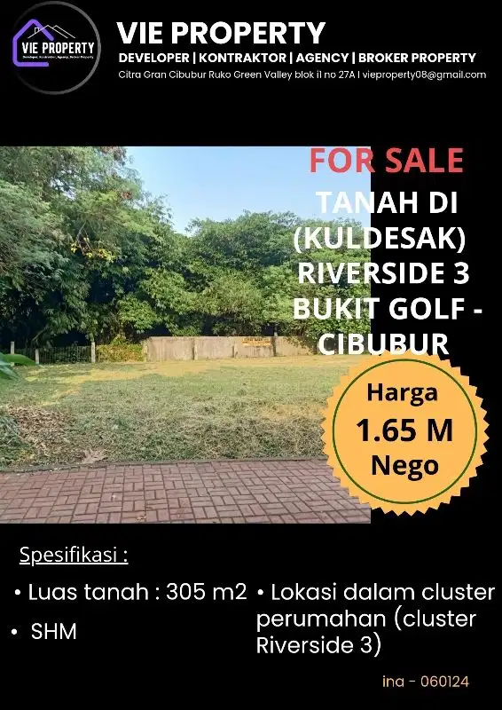 tanah kavling di dalam ckuster perumahan