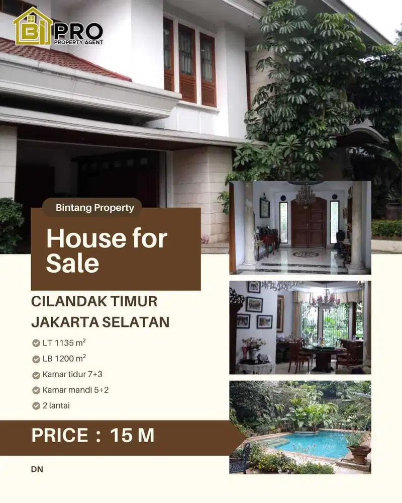 Dijual Rumah Halaman Luas Di Cilandak Jakarta Selatan