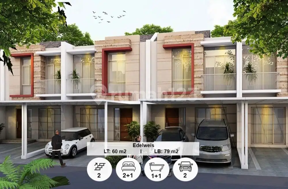 Rumah di Cluster Hawai Paradise Uk 6x10 Posisi Badan Pik2