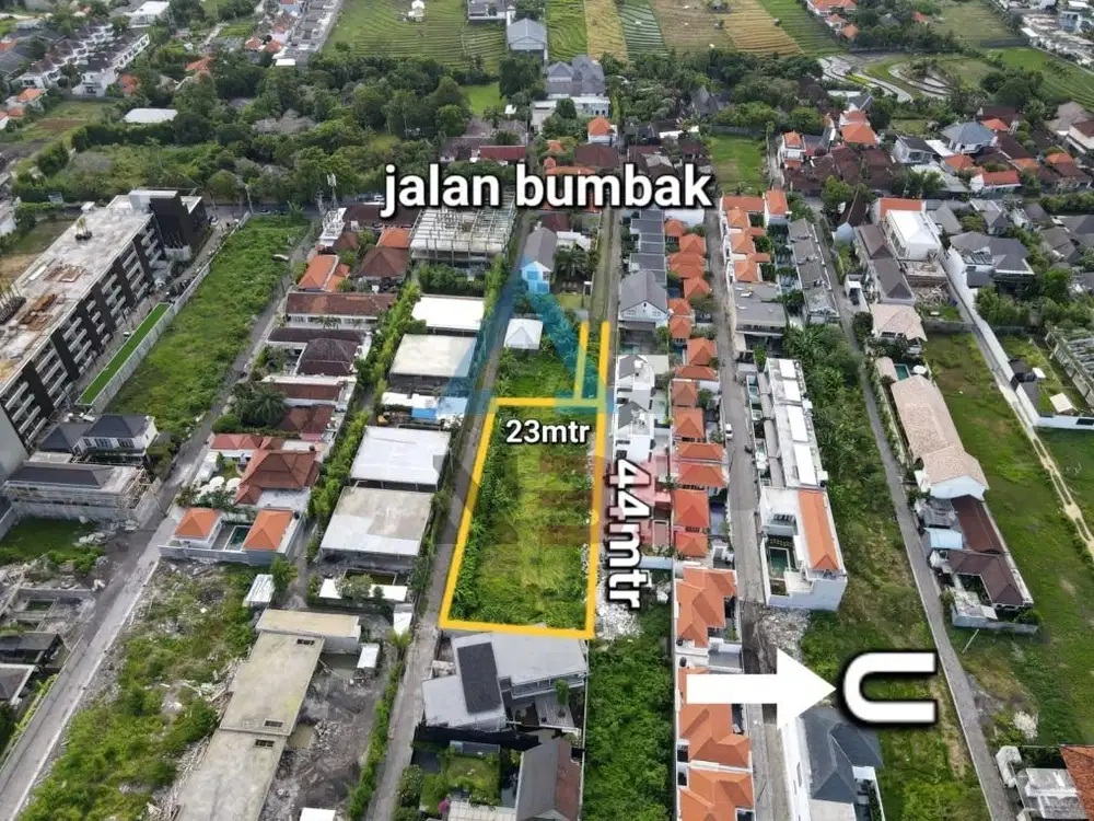 For Sale Tanah premium lokasi jalan Bumbak umalas kerobokan,  Badung