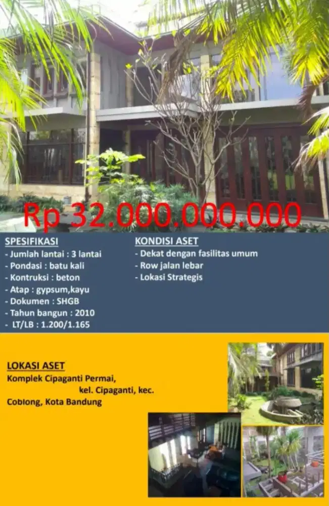 Dijual Rumah Cipaganti Permai Coblong Bandung