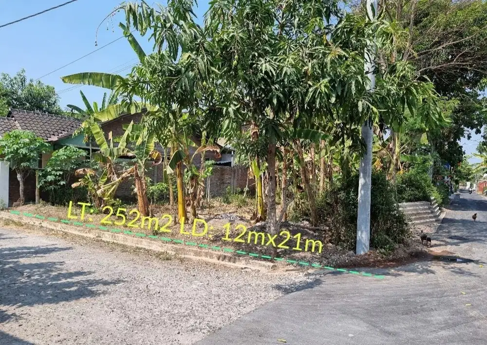 Tanah Ideal Strategis 252m² Siap Bangun Hook Karanganyar