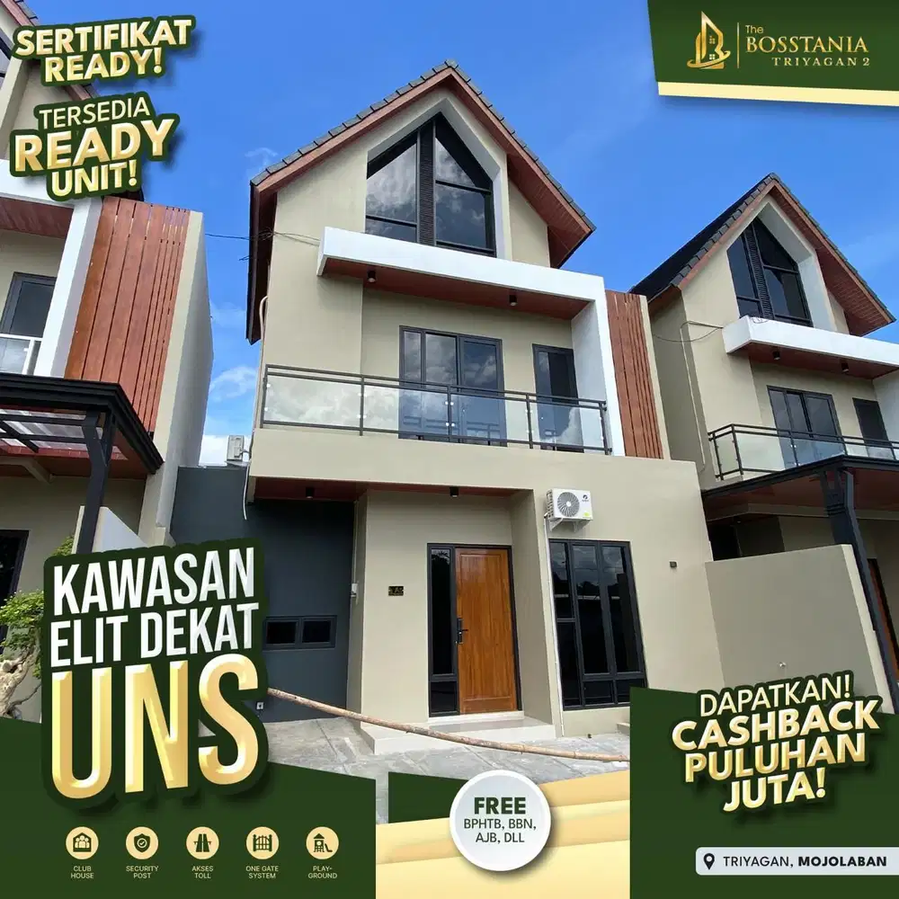 Perumahan 2 Lantai Luas, Lokasi Eksklusif, Akses Mudah, 7 Menit ke UNS