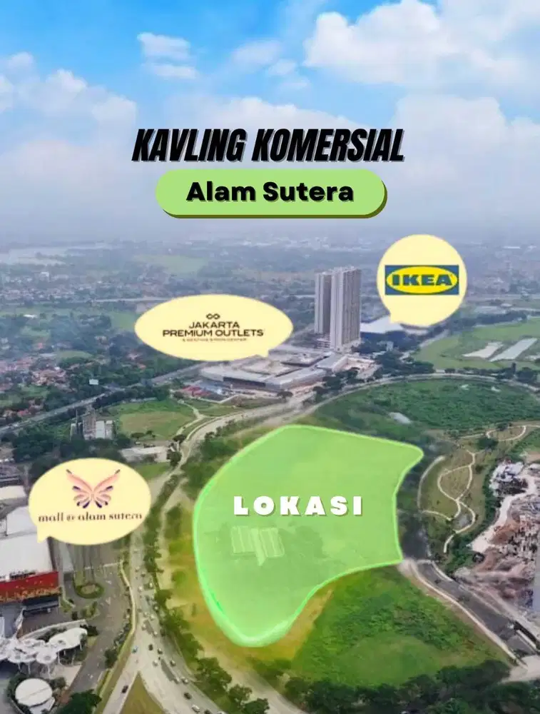 Dijual Kavling Komersial di Jalan Jalur Sutera Boulevard, Alam Sutera