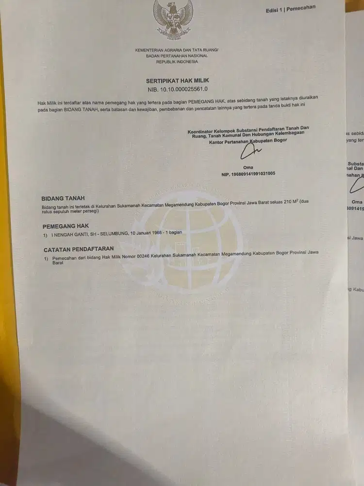 Dijual Tanah SHM 295 Meter Cisarua Puncak, Bogor