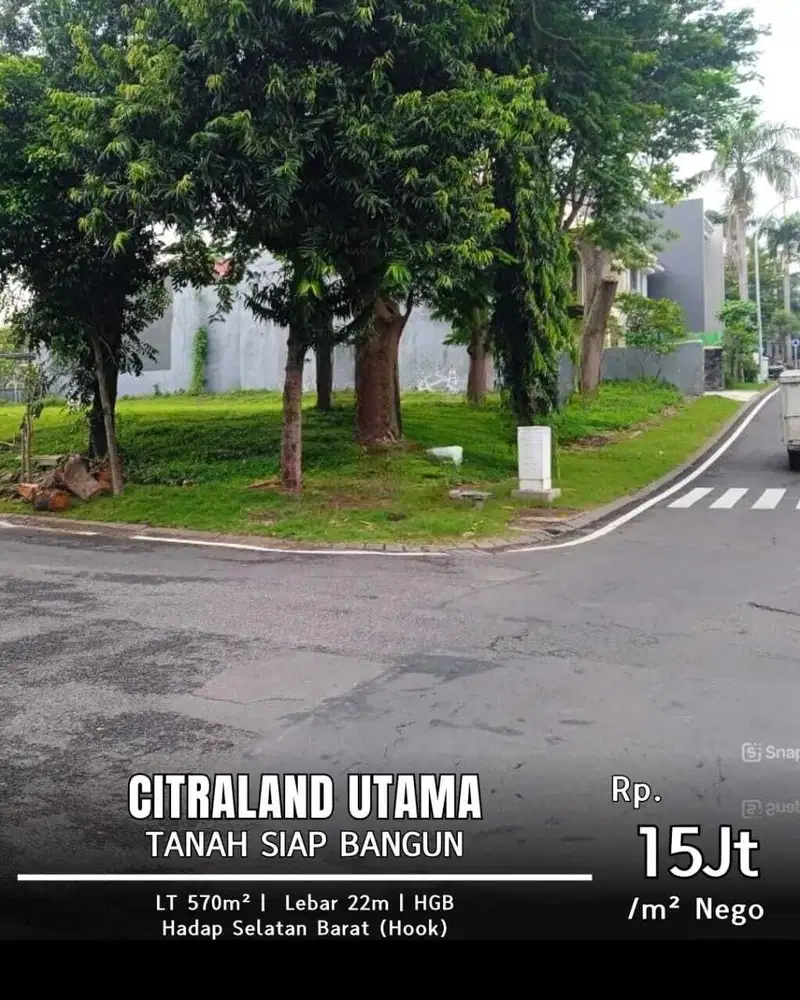 DIJUAL KAVLING HOOK VILLA SENTRA RAYA CITRALAND