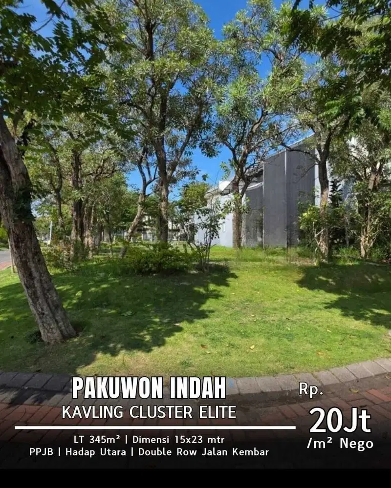 Jual kavling pakuwon indah cluster elite