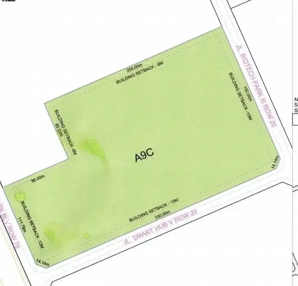 Dijual Kavling Ready 6ha di Jababeka 9 harga murah 2,7jt/m²