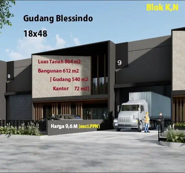 Gudang baru di Kawasan Industri Estate Blessindo , Tangerang Banten