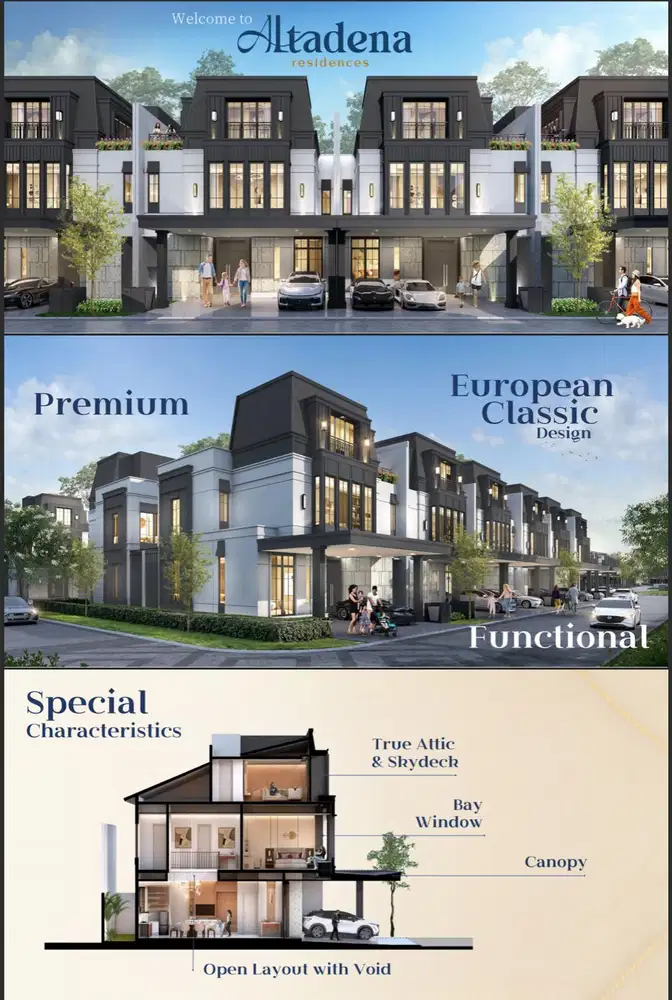 Rumah Baru 2 lantai + Attic room Altadena Paramount Serpong