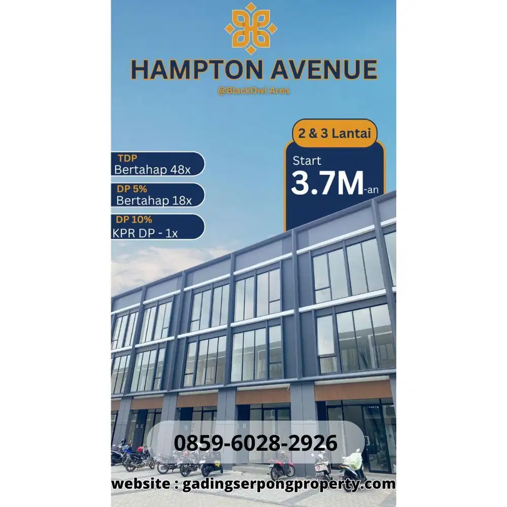 Hampton Avenue Free Ppn Siap Pakai Ruko Ready Stok! RUKO HAMPTON
