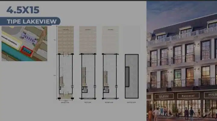Dijual Rukan Harvard Educity uk 4,5x15 Type Lake View PIK2
