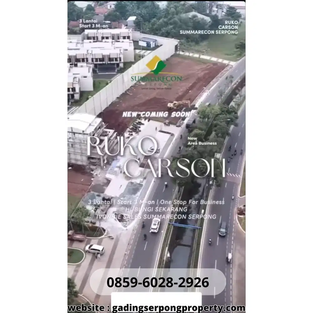 Pusat Bisnis Premium Lokasi Emas Gading Serpong Ruko Carson Summarecon
