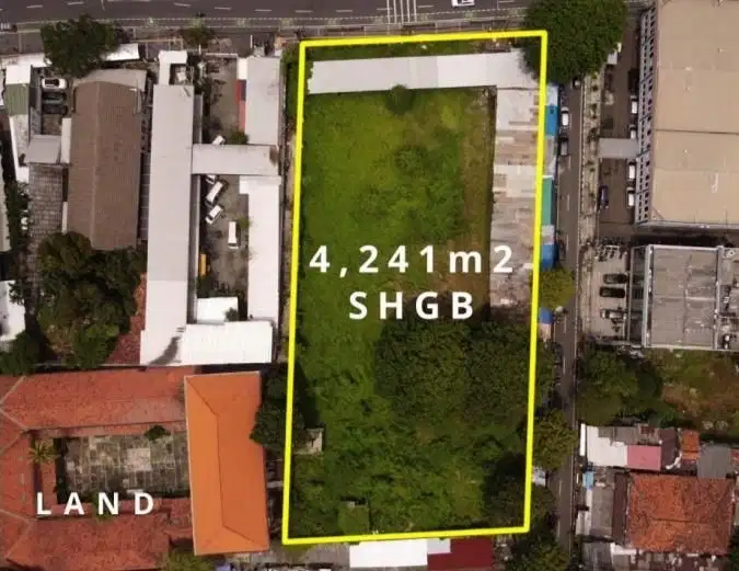 Dijual Tanah SHGB 4,241 m² di Senen, Jakarta Pusat