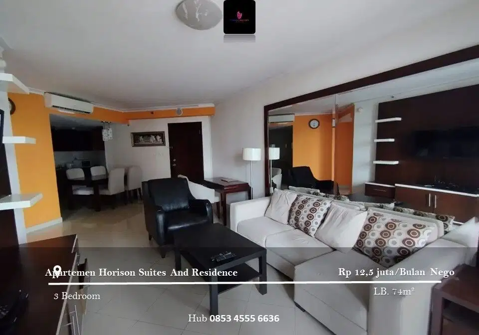 Sewa Apartemen Horison Suites and Residence Low Floor 3BR Furnished