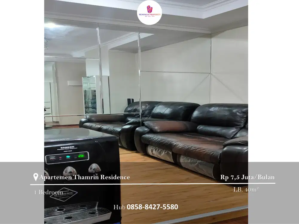 Disewakan Apartement Thamrin Residence 1BR Furnished Lantai Tinggi