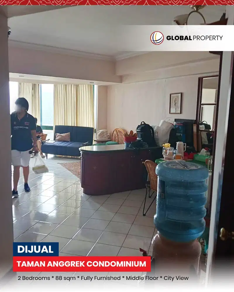 Fully Furnished, 2 Bedroom, Middle Floor, Taman Anggrek Condominium