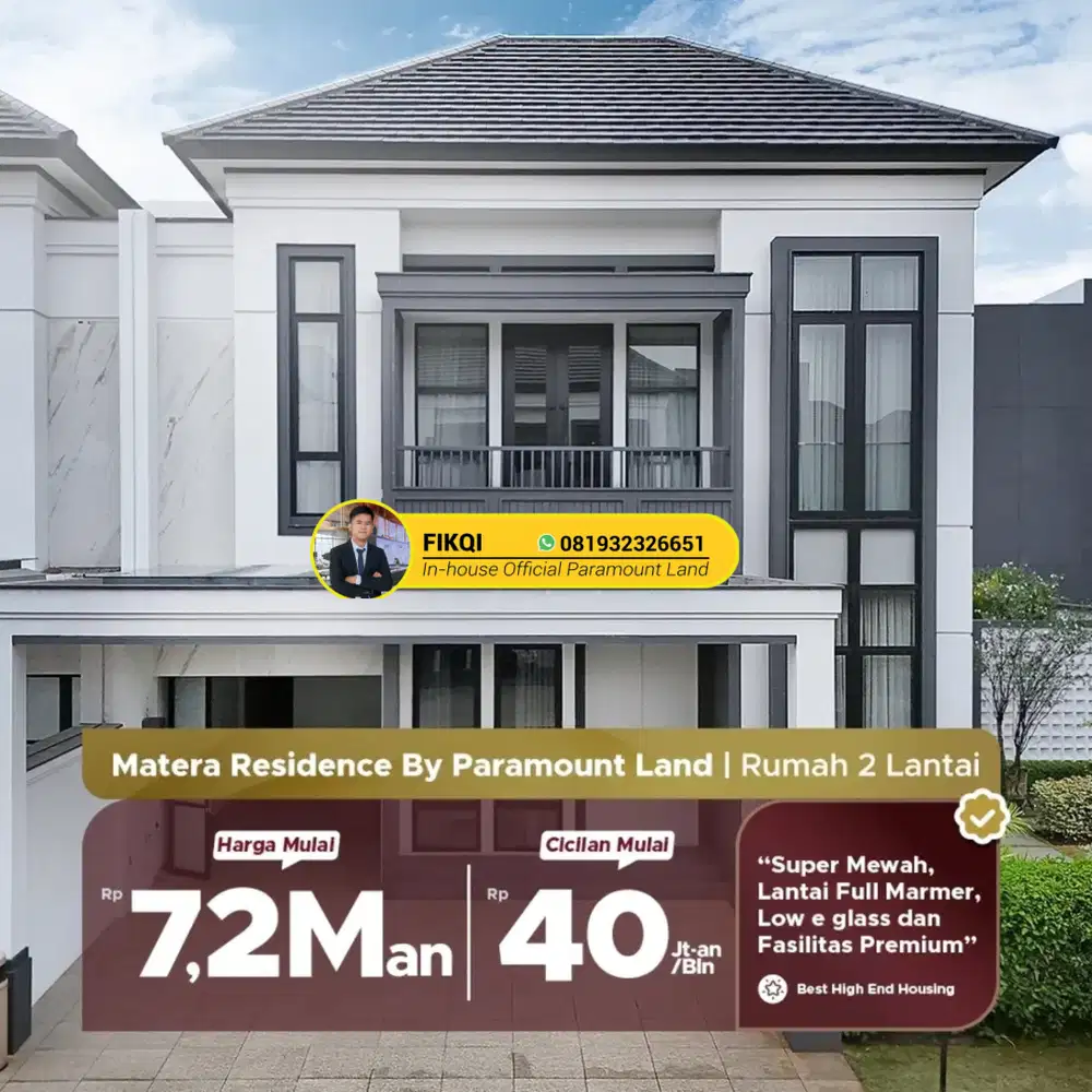 Rumah Sultan Mewah Matera Residences Kawasan Terbaik