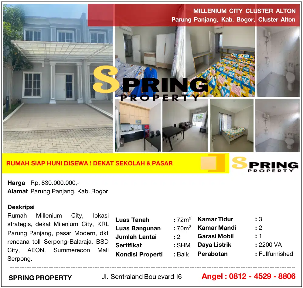 Rumah Murah Millenium City Dekat Stasiun Parung Panjang Bogor Legok