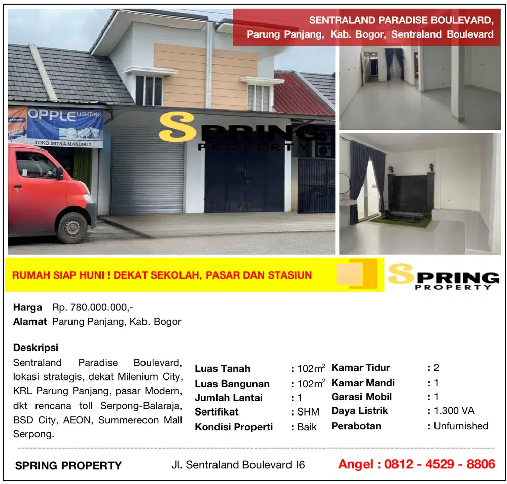 Rumah Murah Sentraland Paradise Boulevard Parung Panjang Bogor Legok