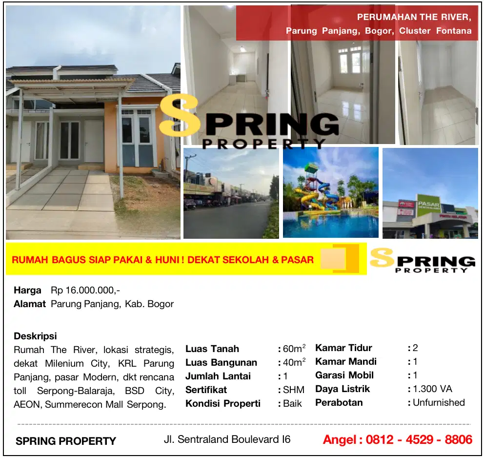 Rumah Murah The River di Dekat Stasiun Parung Panjang Bogor Legok