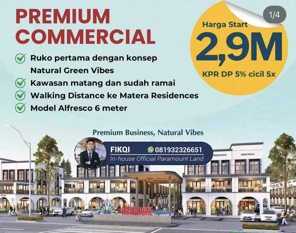 Ruko Strategis, Maggiore Signature View Danau dan sudah hidup