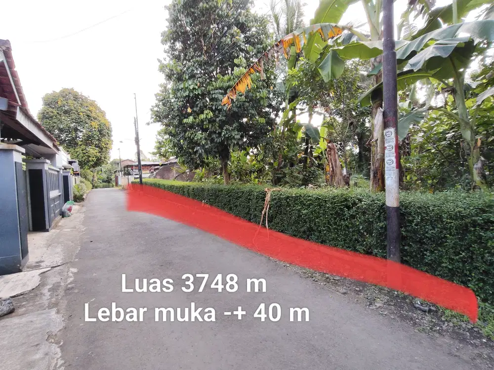 Tanah kosong 3748 m Pangebatan dekat pasar Karanglewas Purwokerto