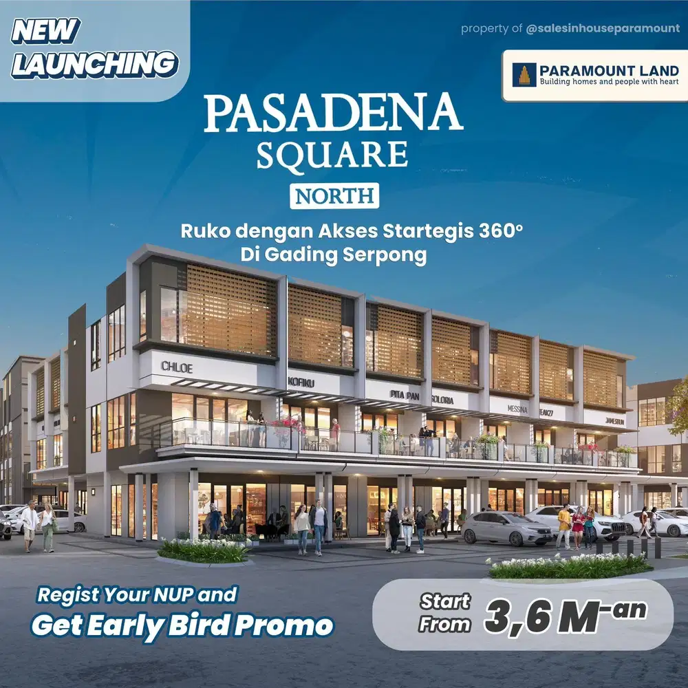 Ruko 3 Lantai Pasadena Square Gading Serpong Area Komersil Ramai