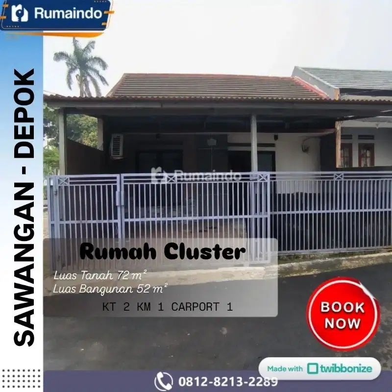 Dijual Rumah Cluster di Komplek BNI Bedahan Sawangan Depok