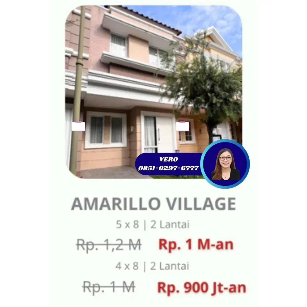 Amarillo Village Tipe L4 Gading Serpong Free Ppn Langsung Siap Huni