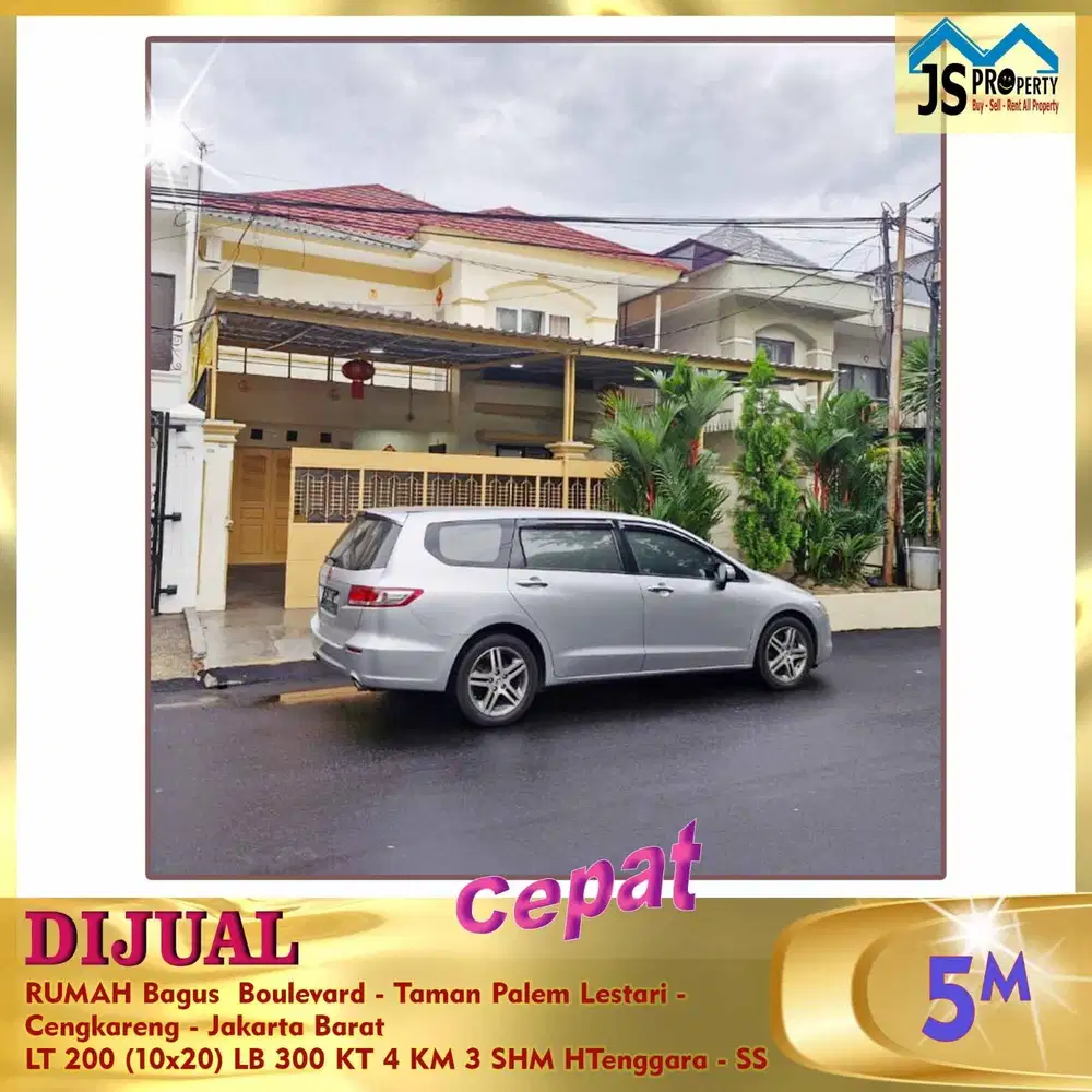DIJUAL RUMAH 2 LANTAI DI BOULEVARD TAMAN PALEM LESTARI JAKARTA BARAT