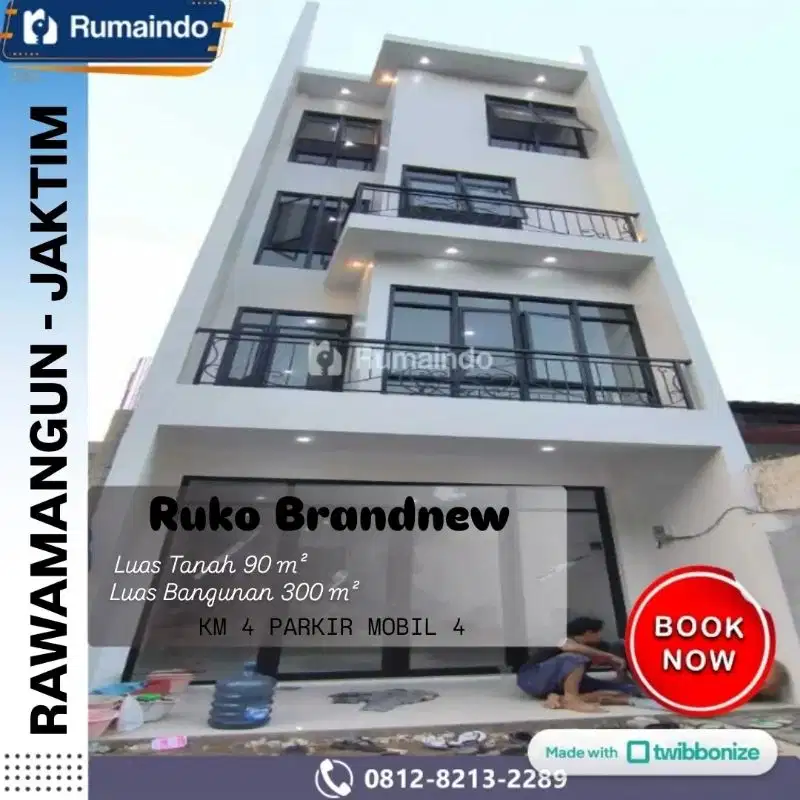 Dijual Ruko Gratis Lift di Rawamangun Jakarta Timur