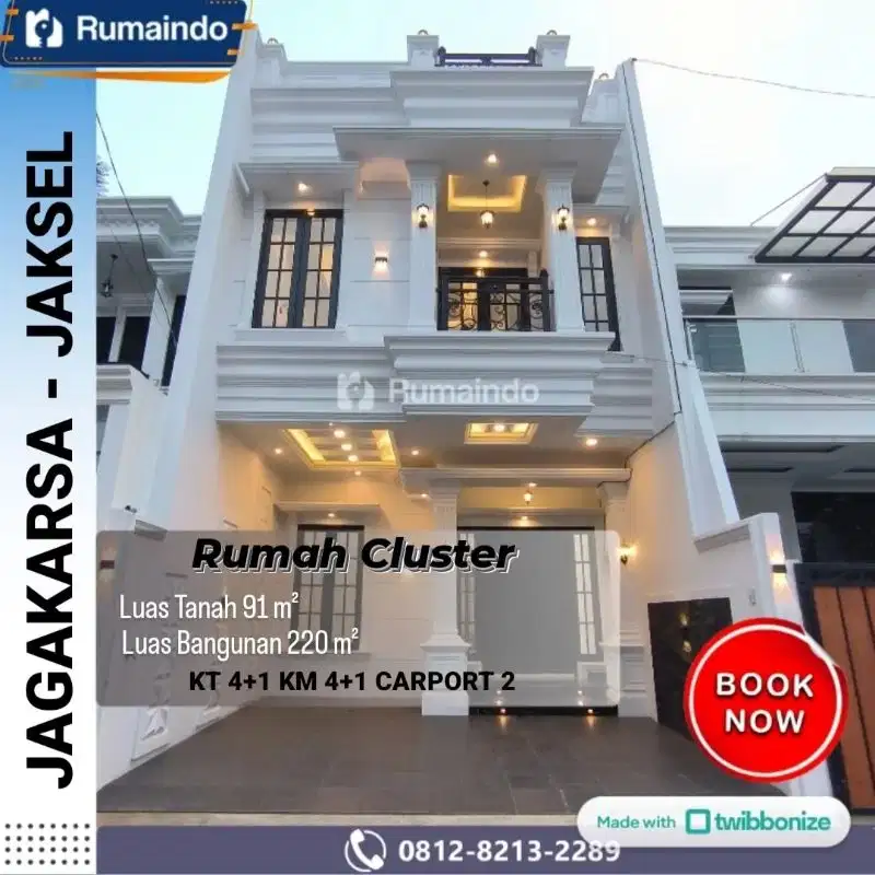 Dijual Rumah Cluster Modern Classic di Jagakarsa Jakarta Selatan